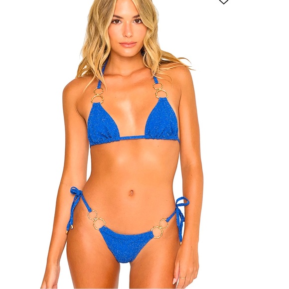 NWOT Beach Bunny Audrey Bikini Bottom Bundle in Blue Glitter - Picture 2 of 9